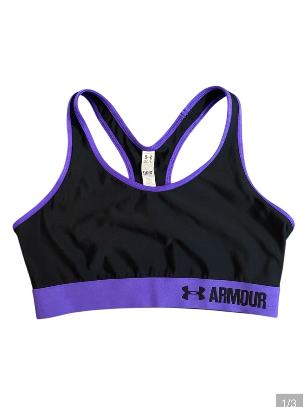 DD2 Under Armour Small Black and Purple Racerback Sports Bra